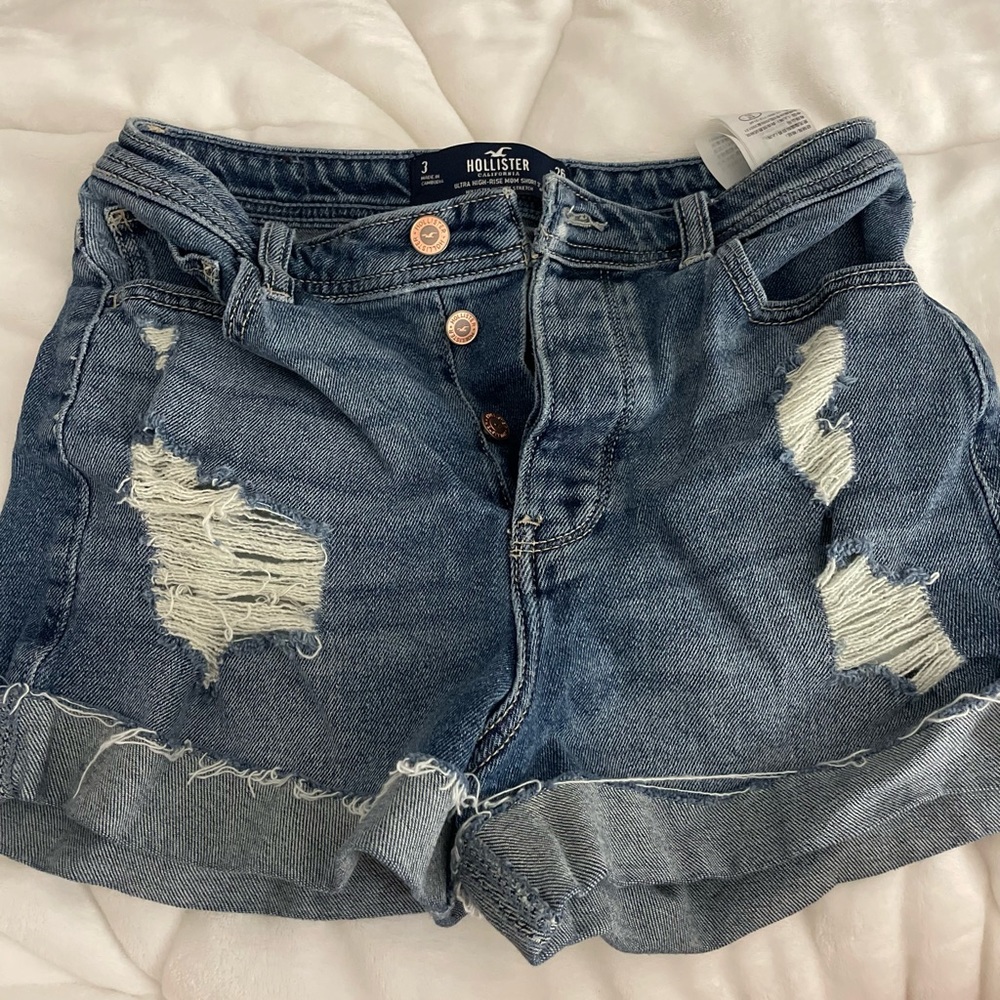 high-rise hollister jean shorts